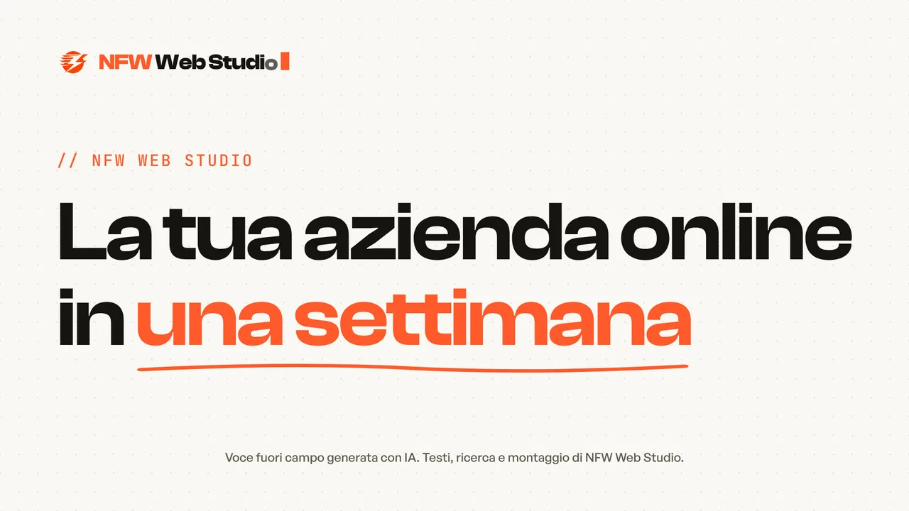 Copertina del video: La tua azienda online in una settimana, NFW Web Studio